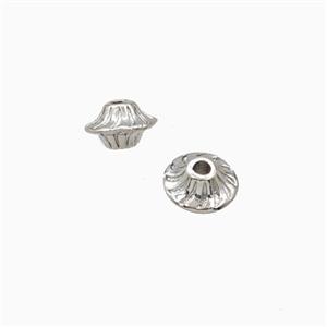 Flying Saucer Charms Copper Beads Platinum Plated, approx 4x6mm [FD27193]