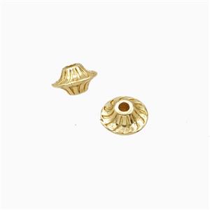 Flying Saucer Charms Copper Beads Gold Plated, approx 4x6mm [FD27194]