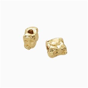 Copper Cube Beads Hammered Gold Plated, approx 4x6x6mm [FD27200]