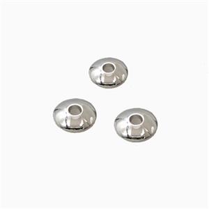 Copper Flying Saucer Beads Platinum Plated, approx 6mm [FD27227]