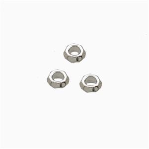 Copper Rondelle Beads Platinum Plated, approx 3.5mm [FD27234]