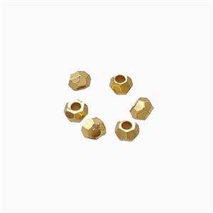 Copper Polyhedron Beads Gold Plated, approx 3mm [FD27236]