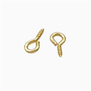 Copper Screw Eye Pin Gold Plated, approx 4-8mm [FD27238]