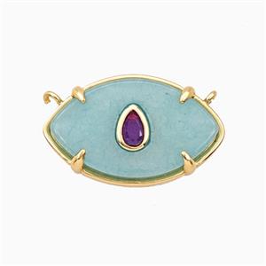 Green Dye Jade Eye Pendant Pave Zirconia, approx 13-25mm [FD27239]