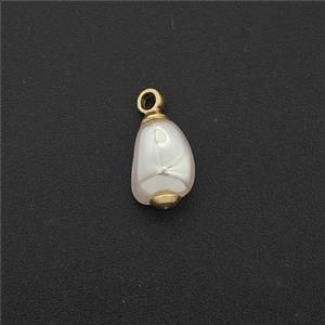 White Pearlized Plastic Pendant Freeform, approx 7-8mm [FD27261]