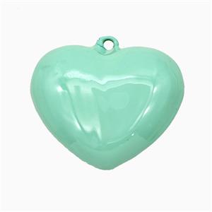 Copper Heart Pendant Green Enamel, approx 40mm [FD27265]