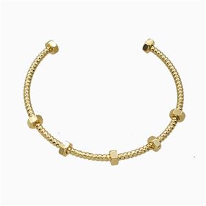 Copper Open Cuff Bangle Gold Plated, approx 5mm, 50-55mm dia [FD27267]