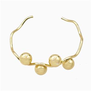 Copper Open Cuff Bangle Gold Plated, approx 10mm, 55-60mm dia [FD27268]