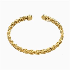 Copper Open Cuff Bangle Gold Plated, approx 6mm, 50-55mm dia [FD27269]