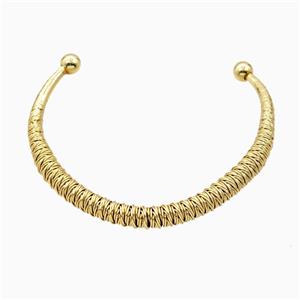 Copper Open Cuff Bangle Gold Plated, approx 4-7mm, 60-70mm dia [FD27270]