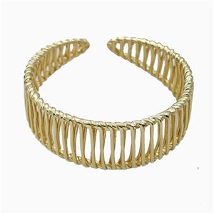 Copper Open Cuff Bangle Gold Plated, approx 25mm, 60mm dia [FD27271]