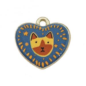 Alloy Heart Pendant Dog Painted Gold Plated, approx 15-18mm [FD27301]
