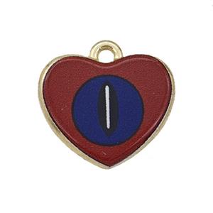 Alloy Heart Pendant Eye Painted Gold Plated, approx 15-18mm [FD27303]