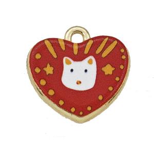 Alloy Heart Pendant Dog Painted Gold Plated, approx 15-18mm [FD27304]