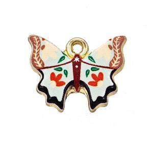 Alloy Butterfly Pendant Painted Gold Plated, approx 15-19mm [FD27326]