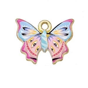 Alloy Butterfly Pendant Painted Gold Plated, approx 15-19mm [FD27328]