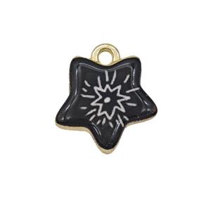 Alloy Star Pendant Painted Gold Plated, approx 15mm [FD27334]