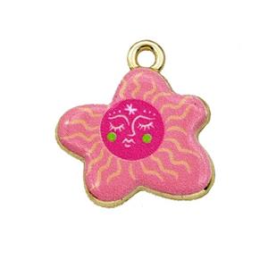 Alloy Starfish Pendant Painted Gold Plated, approx 15-17mm [FD27337]