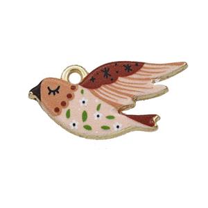 Alloy Birds Pendant Painted Gold Plated, approx 12-25mm [FD27338]