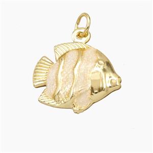 Copper Fish Pendant Painted Gold Plated, approx 14-17mm [FD27388]