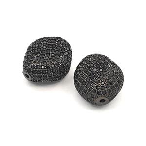 Copper Beads Pave Zirconia Black Plated, approx 17-20mm [FD27466]