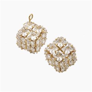 Copper Pendant Pave Zircon, Gold Plated, approx 11.5mm [FD27488]