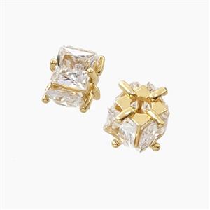 Copper Pendant Pave Zircon, Gold Plated, approx 9mm [FD27490]