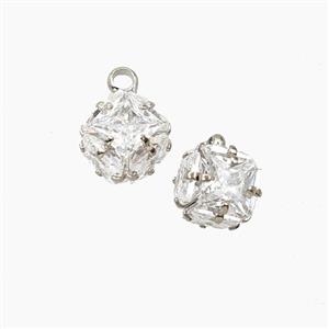 Copper Pendant Pave Zircon, Gold Plated, approx 8mm [FD27491-8MM]