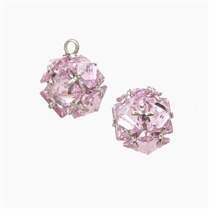 Copper Pendant Pave Zircon, Gold Plated, approx 10mm [FD27493]