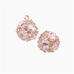 Copper Pendant Pave Zircon, Gold Plated, approx 10mm [FD27494]