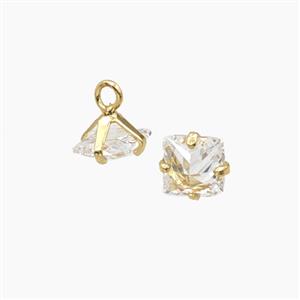 Copper Pendant Pave Zircon, Gold Plated, approx 7-8mm [FD27500]