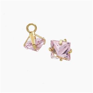 Copper Pendant Pave Zircon, Gold Plated, approx 7-8mm [FD27501]