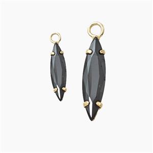 Copper Pendant Pave Zircon, Gold Plated, approx 3x11mm [FD27508-3X11MM]