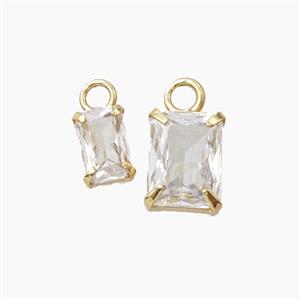 Copper Pendant Pave Zircon, Gold Plated, approx 4x6mm [FD27510-4X6MM]