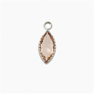 Copper Pendant Pave Zircon, Gold Plated, approx 5x9mm [FD27516]