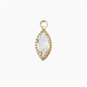 Copper Pendant Pave Zircon, Gold Plated, approx 5x9mm [FD27520]