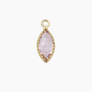 Copper Pendant Pave Zircon, Gold Plated, approx 5x9mm [FD27522]