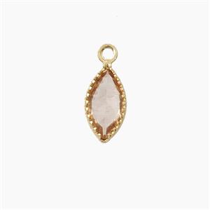 Copper Pendant Pave Zircon, Gold Plated, approx 5x9mm [FD27525]