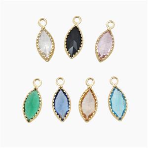 Copper Pendant Pave Zircon, Gold Plated, approx 5x9mm [FD27528]