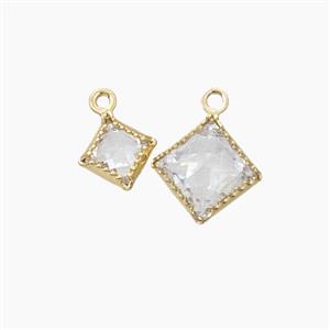 Copper Pendant Pave Zircon, Gold Plated, approx 5-6mm [FD27530-6MM]