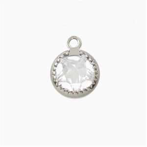 Copper Pendant Pave Zircon, Gold Plated, approx 7.5mm [FD27531]