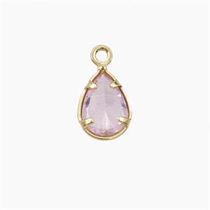 Copper Pendant Pave Zircon, Gold Plated, approx 6x8mm [FD27539]