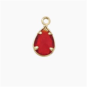 Copper Pendant Pave Zircon, Gold Plated, approx 6x8mm [FD27541]