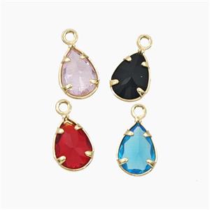 Copper Pendant Pave Zircon, Gold Plated, approx 6x8mm [FD27542]