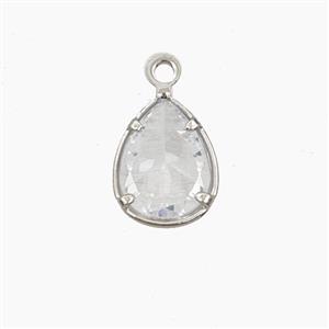 Copper Pendant Pave Zircon, Gold Plated, approx 7x9mm [FD27543]