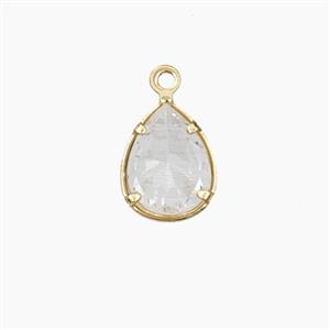 Copper Pendant Pave Zircon, Gold Plated, approx 7x9mm [FD27544]