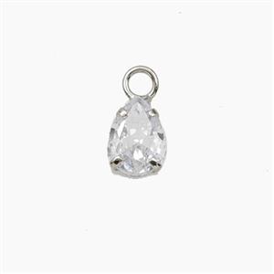 Copper Pendant Pave Zircon, Gold Plated, approx 5x7mm [FD27545]