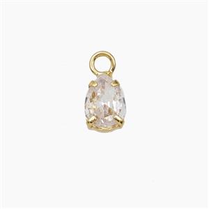 Copper Pendant Pave Zircon, Gold Plated, approx 5x7mm [FD27546]