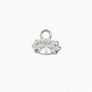 Copper Pendant Pave Zircon, Gold Plated, approx 4x8mm [FD27547]