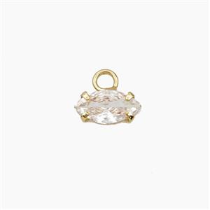 Copper Pendant Pave Zircon, Gold Plated, approx 4x8mm [FD27548]